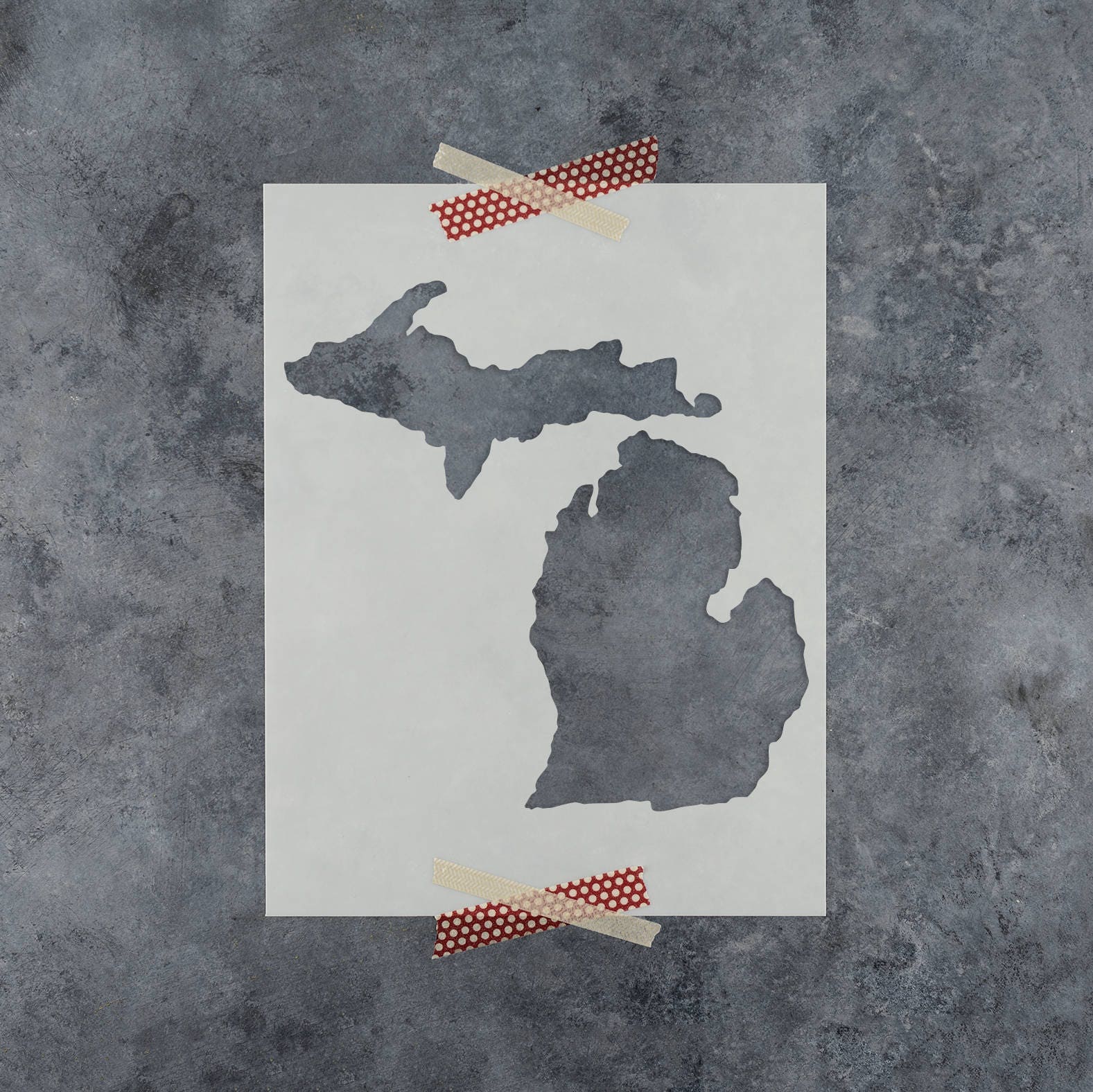 Michigan Stencil Hand Drawn Reusable Mylar Stencil Template