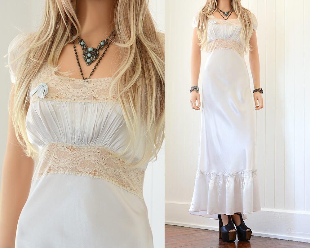 vintage silk wedding gown
