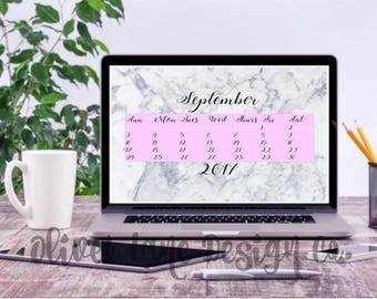 September 2017 Calendar Digital Print INSTANT DOWNLOAD