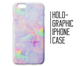 Pink Holographic Phone Case for iPhone 7 Plus 6 6s 5 5s 5c + Crystal