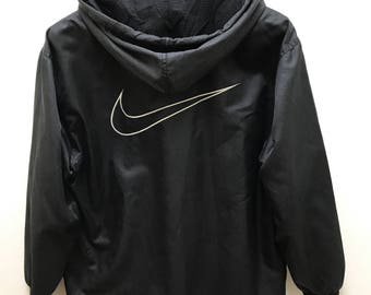 Nike Hoodie Vintage 90s Rare Nike Windbreaker Hoodie Jumper Pullover Big Logo Hip Hop Nike Jumper