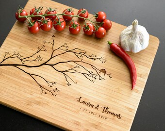 Personalised Cutting Board, Wedding gift, Anniversary gift, Birthday gift, Housewarming gift, Engraved wooden kitchen Board