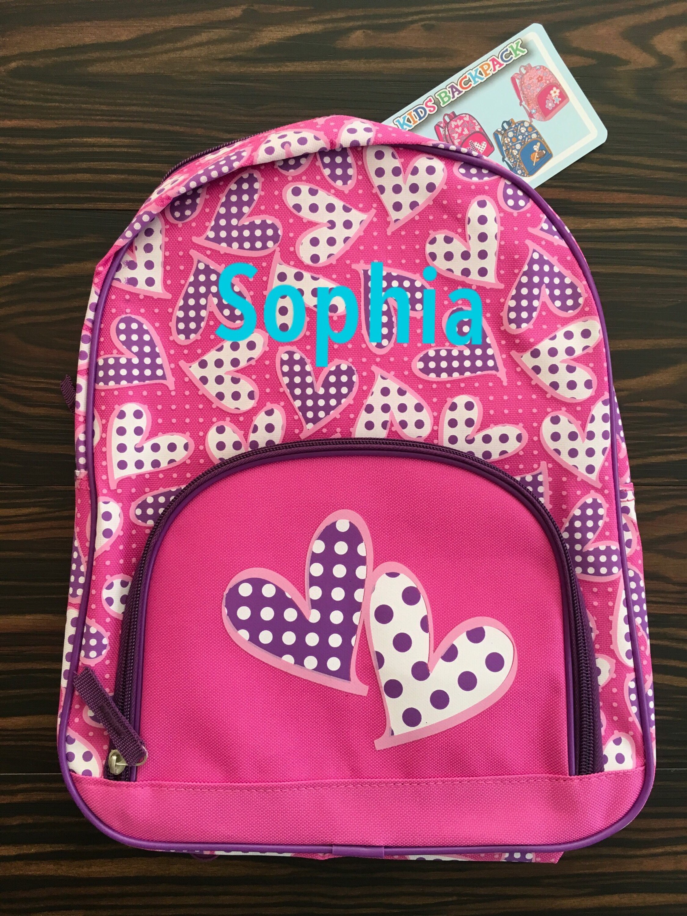 Personalized Kids Backpack-Girls Backpack Hearts