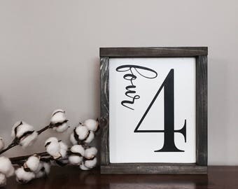 Family number sign, rustic number sign, family number, farmhouse decor, wood signs, gallery wall sign, farmhouse sign, fixer upper