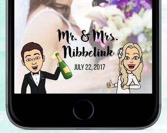 Wedding snapchat filter with your bitmojis