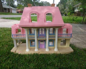 little tikes pink dollhouse with blue roof