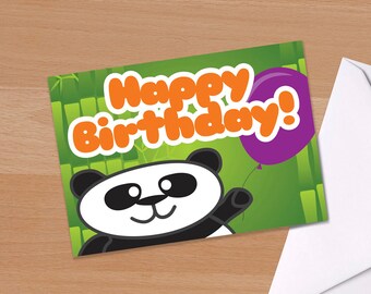Panda birthday card | Etsy