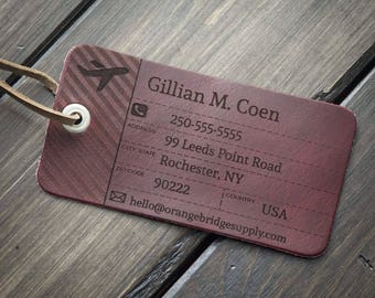 Personalized Luggage Tag, Custom Luggage Tag, Luggage Tags Personalized, Monogram Luggage Tag, Engraved Luggage Tag, Luggage Tags Cherry