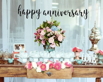 ANNIVERSARY BANNER, Happy Anniversary Banner, Wedding Anniversary banner, Anniversary Party Decorations, Anniversary Party Decor