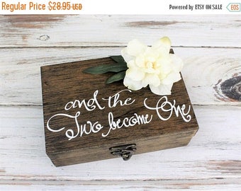 SALE Rustic Ring Bearer Box - Wedding Ring Holder - Ring Bearer Pillow - Rustic Wedding - Sunflower - Ring Box - Custom Wood Box - Barn Wedd