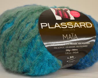 Wool Plassard "Maia" gradient blue green