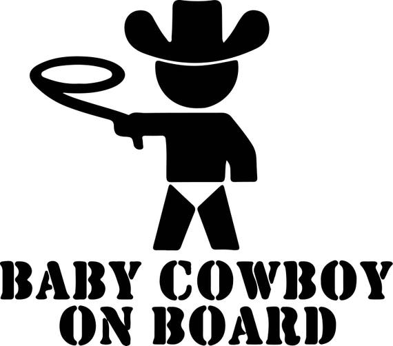 Download Baby cowboy on the board Svg Files Silhouettes Dxf Files