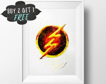The Flash Wall Art Print Printable, The Flash Symbol, Barry Allen, Dc Comics, Star Laboratories Justice League, Arrow The Flash Print Poster