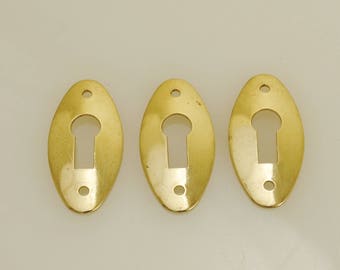 Solid Brass Keyhole Escutcheon 3 Pieces