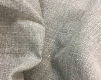 remnant grey linen/poly sheer fabric