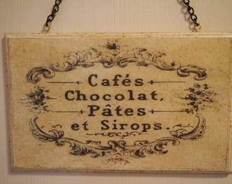 retro, decorative "grocery" wooden plaque