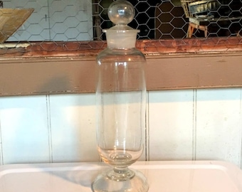 Large Old Pharmacy Bottle, WR Warner, Antique Apothecary Jar, Halloween Display, Victorian Era Medical