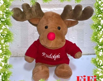 personalized reindeer plush