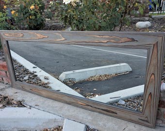 Reclaimed wood mirror/ full length mirror/ Designer Gray mirror