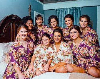 Bridesmaid Robes Set Of 6,Wedding Robes,Lace Bridal Robes,Wedding Kimono,Bridesmaid Robes Set of 7,Bridesmaid Robes Set of 8