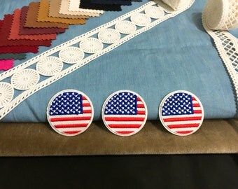 Circular American flag patch ,iron on patch ,embroidered patch jacket patch ,cute patch,DIY