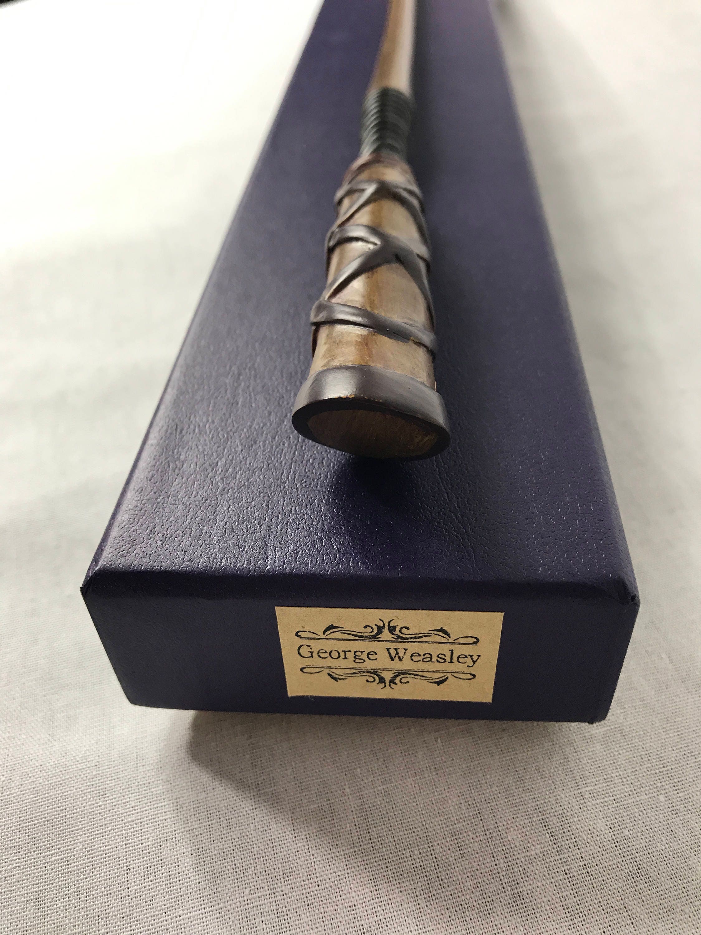 George Weasley Replica Metal Core Wand with Collectible Velvet