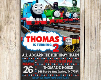 Thomas The Train Invitation, Thomas The Train Birthday, Thomas The Train Birthday Invitation, Thomas The Train Party, Thomas Train Invite