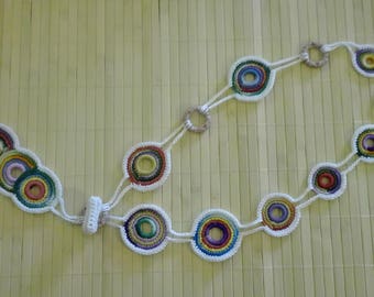 100% cotton crochet necklace pattern "Rosario"