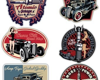 Hot rod stickers | Etsy