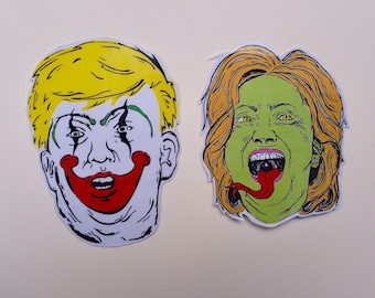 Trump and Hillary Political Parody Stickers