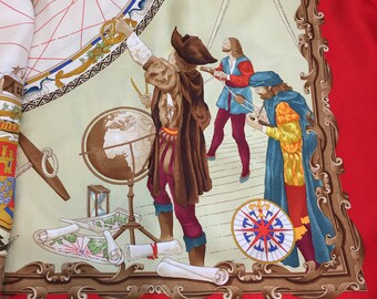 NWT Vintage GUCCI Silk Scarf Columbus New with Tags 626-0699-0 (JJ)