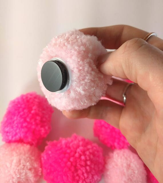 Pink Princess Pom Pom Refrigerator Handmade Yarn