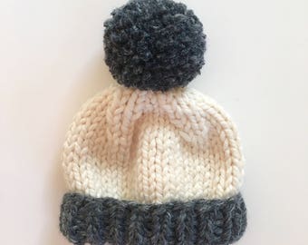 Campfire Beanie- Newborn- Graphite/Fisherman