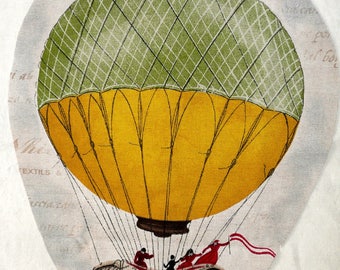 Image sewing balloon on 39x30cm beige background