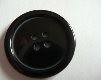 set of 10 large black buttons - sewing work,