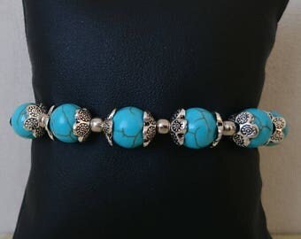 Turquoise howlite bracelet