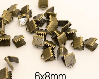 250 crimp bronze 6mm Ribbon and yarn