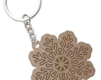 Blue CELESTINE - CRYSTALS - laser cut wood - keychain
