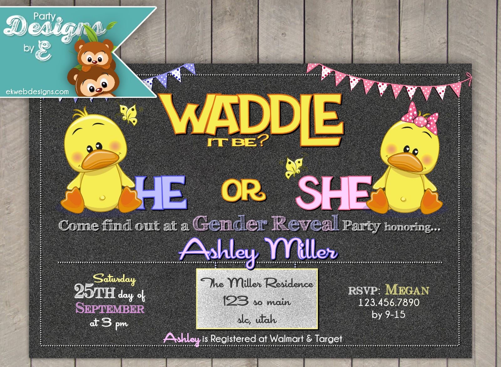 Waddle It Be Gender Reveal Invitations 6