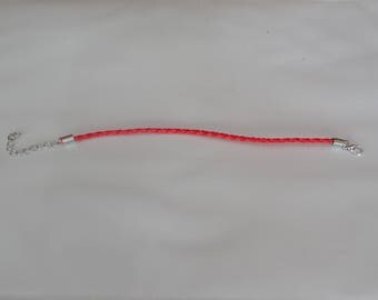 braided red leather strap of 18 cm