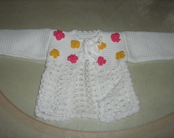 Cardigan in the hook for girl hand-made