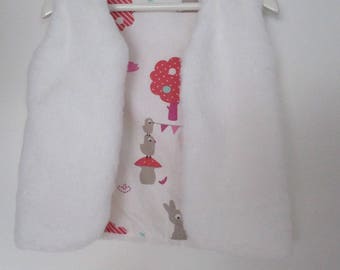 gilet 3-4 ans sans manche en fausse fourrure pour enfant