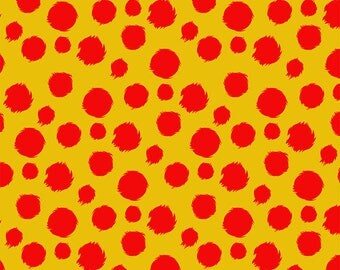 round red tula097 yellow patchwork fabric