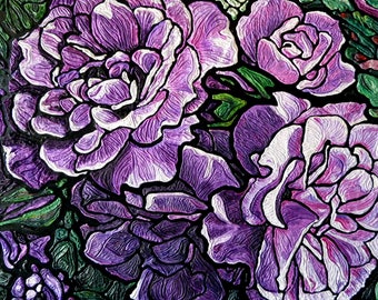 Painting with thick pastes "Macro lilla"