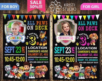 Paw Patrol Invitation - Paw Patrol Invite - Paw Patrol Birthday - Paw Patrol Birthday Invitation - Paw Patrol Party - Paw Patrol Printable