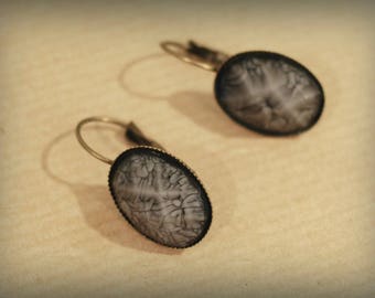 Gray marbled Stud Earrings