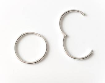 Lumous 925 Sterling Silver Small Hoop Earrings - 12mm Hinged Sleepers Made In UK
