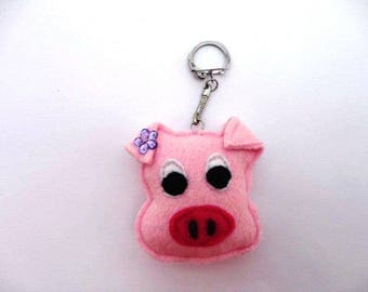 Keychain porcky pink pig