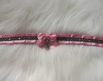 Pink Dotty Kitten Play Collar Choker