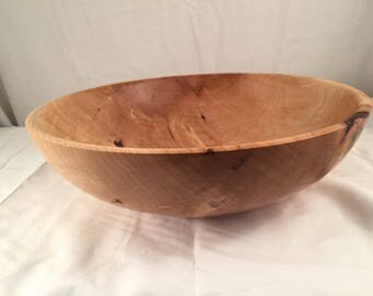 Large maple salad bowl 15x6"